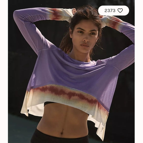 Free People Movement Tempo Printed Long-Sleeve Tee Khaki Combo - Picture 7 of 9